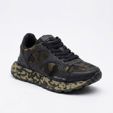 Replay Mens Dean Covert Camo Sneaker In Black And Camo Green