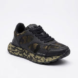 Replay Mens Dean Covert Camo Sneaker In Black And Camo Green