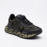 Replay Mens Dean Covert Camo Sneaker In Black And Camo Green