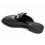 Sissy Boy Womens Mule Loafer With Diamante Trim In Black