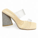 Sissy Boy Womens Bling Heel Mule In Natural