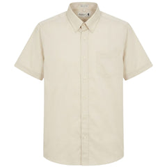 Pringle Mens Ethan Short Sleeve Classic Shirt In Stone