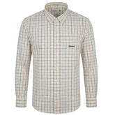 Pringle Mens Andries Long Sleeve Check Classic Shirt In Cream
