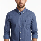 Polo Mens Block Dobby Shirt In Navy
