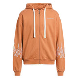 Vision Of Super Vs00559 Zip Hoodie With Embroidery Flame Terracota