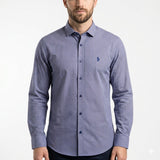 Polo Mens Geometric Print Shirt In Navy