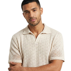 Antioch Mens Knit Golfer In Ecru