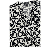 Izabel London Womens Key Hole Printed Blouse In Black & White