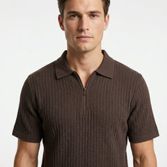 Antioch Mens Clement Knit Golfer In Brown