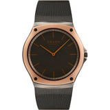 Obaku Gents Lagen Granite Quartz Two-Tone Mother-of-Pearl Dial Mesh Bracelet Watch In Brown