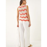 Mandi Ladies Crochet Top In Orange