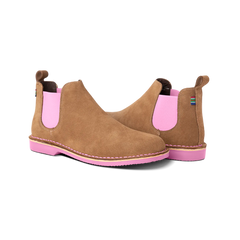 Veldskoen Mens Uhambo Chelsea Boots Brown & Pink