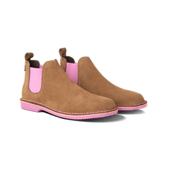 Veldskoen Mens Uhambo Chelsea Boots Brown & Pink