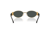 Versace Oval Sunglasses In Black & Gold