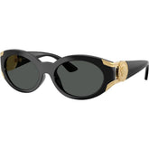 Versace Womens Medusa Oval Sunglasses In Black and Gold