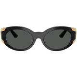 Versace Womens Medusa Oval Sunglasses In Black and Gold