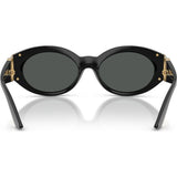 Versace Womens Medusa Oval Sunglasses In Black and Gold