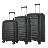 Cellini Voyager Flow 3 Piece Luggage Set In Black