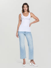Guess Womens Embellished Tank Top In White