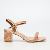 Miss Black Ladies Wendy 1 Rose Gold Heels
