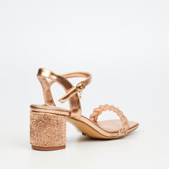 Miss Black Ladies Wendy 1 Rose Gold Heels