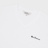Ben Sherman Mens Essential V-Neck T-Shirt In White