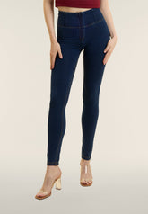 Freddy Womens High Waist Skinny Push Up Joy Jeans In Navy