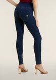 Freddy Womens High Waist Skinny Push Up Joy Jeans In Navy