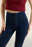 Freddy Womens High Waist Skinny Push Up Joy Jeans In Navy