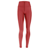Freddy Womens Skinny Push Faux Leather R68 Jeans In Deep Claret