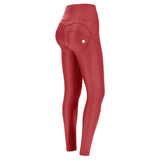 Freddy Womens Skinny Push Faux Leather R68 Jeans In Deep Claret