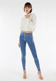 Freddy Womens High Rise With Button J4B Jeans In Light Blue
