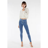 Freddy Womens High Rise With Button J4B Jeans In Light Blue