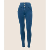 Freddy Womens High Rise With Button J4B Jeans In Light Blue