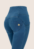 Freddy Womens High Rise With Button J4B Jeans In Light Blue