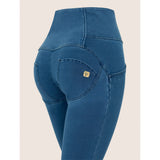 Freddy Womens High Rise With Button J4B Jeans In Light Blue