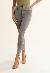Freddy Womens High Waist Skinny J3N Jeans In Light Grey