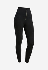Freddy Womens High Waist Trouser With Ribbed In Black