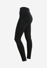 Freddy Womens High Waist Trouser With Ribbed In Black