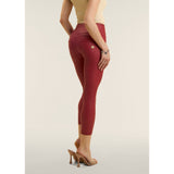 Freddy Womens High Waist Cropped Eco Leather Pants In Red