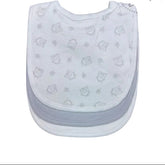 Mothers Choice Unisex 3 Pack Bibs In Grey And White