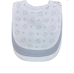 Mothers Choice Unisex 3 Pack Bibs In Grey And White