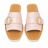 Nº21 Womens Crystal Embellished Woven Slide In Pink