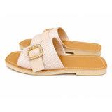 Nº21 Womens Crystal Embellished Woven Slide In Pink