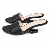 Nº21 Womens Toe Strap 60Mm Leather Mules Heels In Black