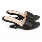 Nº21 Womens Toe Strap 60Mm Leather Mules Heels In Black