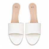 Nº21 Womens Toe Strap 60Mm Leather Mules Heels In White