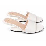 Nº21 Womens Toe Strap 60Mm Leather Mules Heels In White