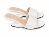 Nº21 Womens Toe Strap 60Mm Leather Mules Heels In White