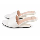 Nº21 Womens Toe Strap 60Mm Leather Mules Heels In White